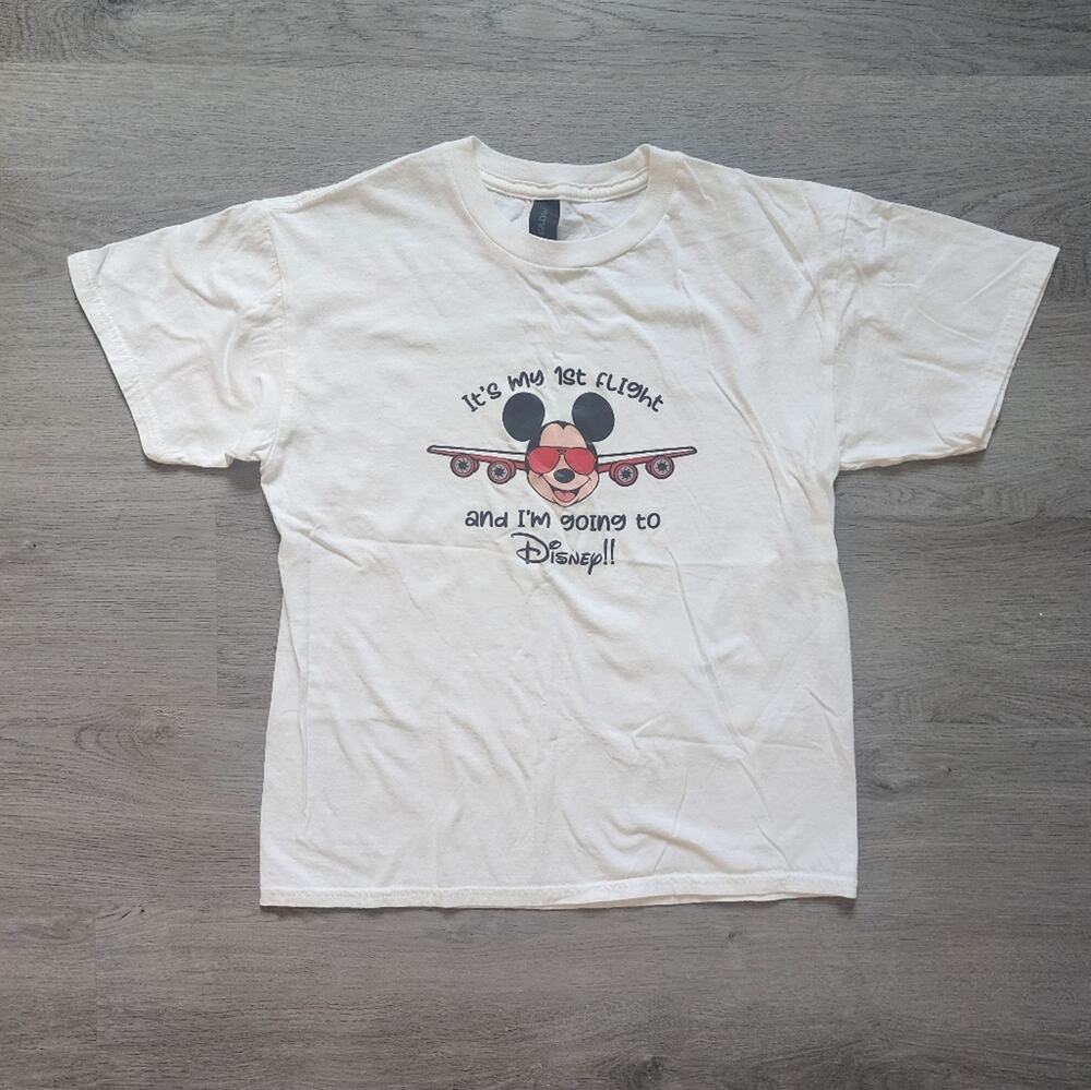 Gildan Softstyle Boy's Disney 1st Flight Short Sleeve Crewneck T-Shirt Large L